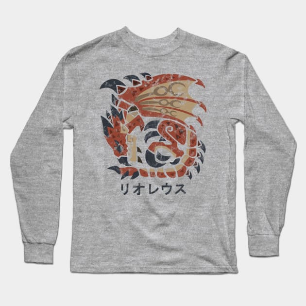 Monster Hunter World Rathalos Kanji Icon Long Sleeve T-Shirt by StebopDesigns
